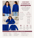Woman's Easy Beginners Cardigans- V neck- shawl collar Chunky-12 Ply Bulky Cardigans~ fits 32 - 54" chest- Download Knitting Pattern