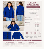 Woman's Easy Beginners Cardigans- V neck- shawl collar Chunky-12 Ply Bulky Cardigans~ fits 32 - 54" chest- Download Knitting Pattern
