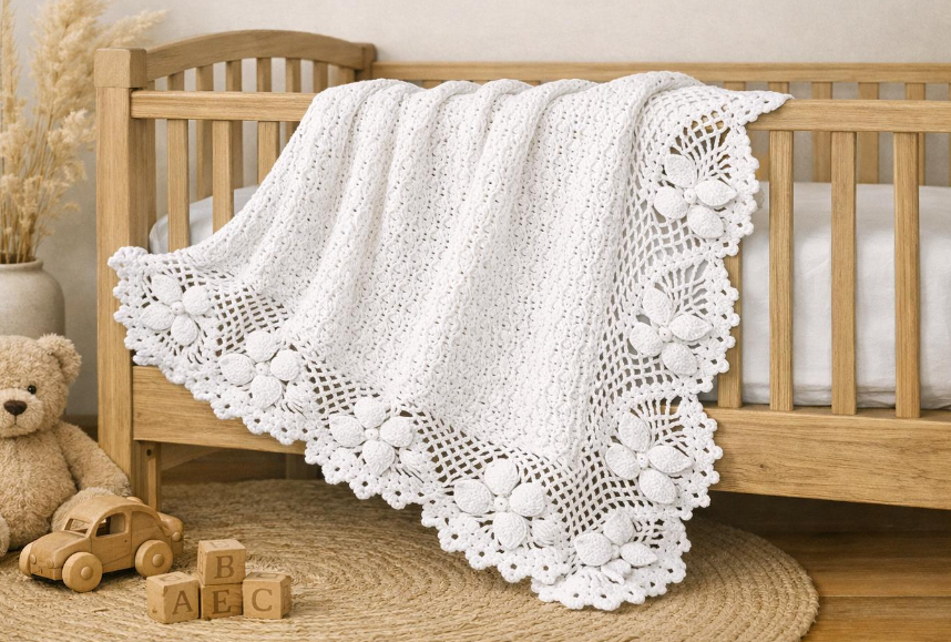 Victorian Lace Afghan Blanket -Vintage Crochet Pattern Worsted Weight 10 ply- Crochet pattern download PDF- English 52" x 83"