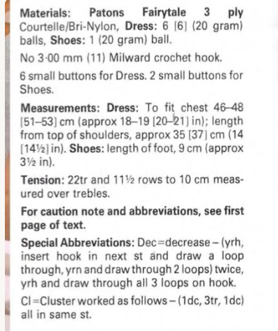 Girls Vintage Crochet Dress  & Shoes - Yoked top- party dress Summer dress  18 - 21" Crochet Pattern- Download PDF gorgeous