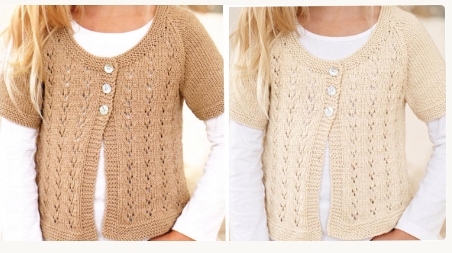 Girls Lace Cardigan Knitting Pattern – DK Weight, Ages 2-11 (PDF Download)