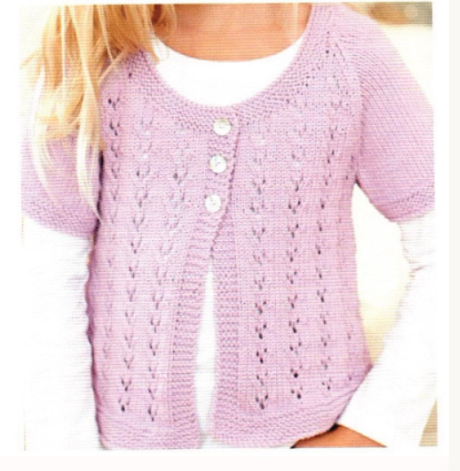 Girls Lace Cardigan Knitting Pattern – DK Weight, Ages 2-11 (PDF Download)