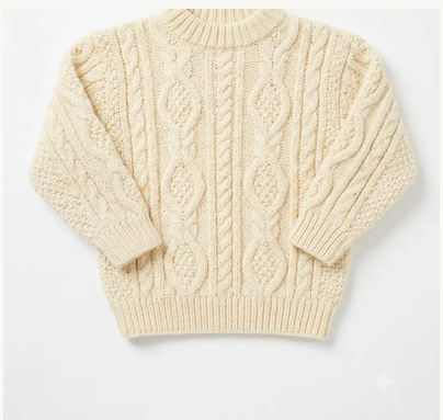 Childs Aran Cable Knit Sweater Pattern (1-10yrs) (PDF Download