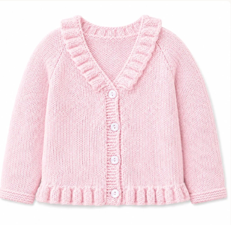 Girls Cardigan Knitting Pattern PDF Download | Raglan V Neck & Round Neck Cardigans | Ages 1-12 Years | 24-34 Inch Chest | DK 8 Ply Yarn