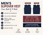Mens Slipover Knitting Pattern PDF | Crew Neck & V Neck Sweater Vest | Easy Knit Tank Top | Sizes S-XXXL
