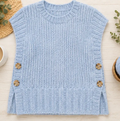 Ladies Sweater Vest Knitting Pattern PDF Download Round Neck Sleeveless Top Side Fastening & Long Back 32-56 Inch Bust Super Chunky wool