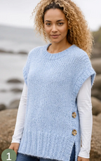 Ladies Sweater Vest Knitting Pattern PDF Download Round Neck Sleeveless Top Side Fastening & Long Back 32-56 Inch Bust Super Chunky wool