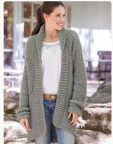 Chunky Crochet Hoodie Sweater Pattern – Women's Bulky 12 Ply (PDF Download)