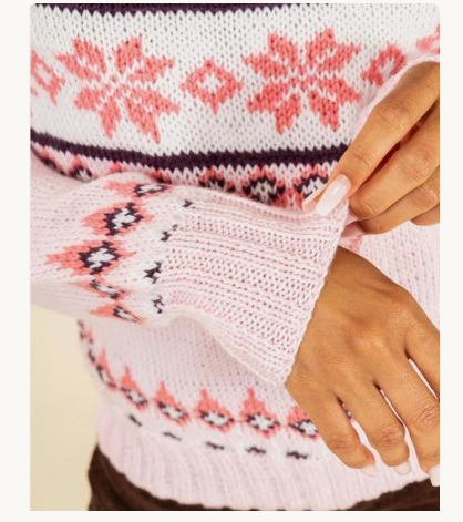 Fair Isle Ski Jumper Sweater, Aran Knit Pattern (PDF Download)