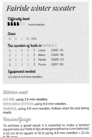 Fair Isle Ski Jumper Sweater, Aran Knit Pattern (PDF Download)