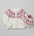 Childs Fair Isle Yoke Cardigan Knitting Pattern – DK Wool (Digital Download)