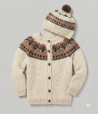 Childs Fair Isle Yoke Cardigan Knitting Pattern – DK Wool (Digital Download)