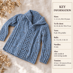 Child's Cable Cardigan-shawl collar Jacket Boy- Girl 1-10 years