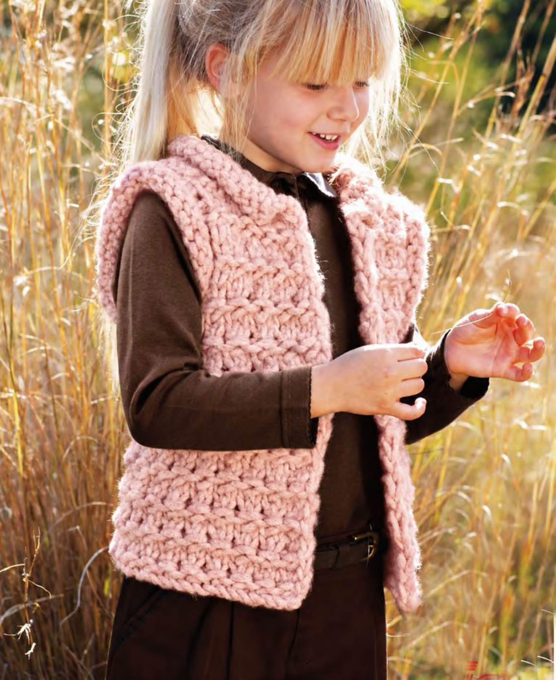 Girl's Super chunky Easy Vest- Sleeveless cardigan- Jacket 70 - 92 cm-4-6 years Download PDF Knitting Pattern Super Chunky Super Bulky 14ply