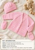 New Baby textured cardigan- hat- mitts 14"- 20"~ DK 8 Ply Light Worsted Wool Knitting Pattern Download PDF-Boys Girls baby knitting pattern