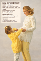 Woman's Girls Childs Cable sweaters straight- scallop Border quick Knit~ Chunky- Bulky 12 Ply  yarn 26-38" Knitting pattern -Download PDF