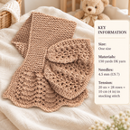 EMiss Marple Neck Warmer Knitting Pattern: Lacy Crisscross & Garter Stitch (PDF Download)