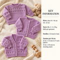 Baby Girl Boy Lacy Cardigans & sweater -Button shoulders 3  styles 16- 22" DK 8Ply  Light worsted wool Knitting Pattern pdf Digital Download