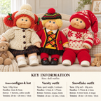 Vintage Cabbage Patch Kids Clothing, 3 outfits to knit- Aran cardigan-hat, ski outfit- scottish outfit- knitting pattern download PDF