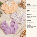 Baby Boy- Girl  Cross over Cardigans V Neck- 3 Styles Knitting Pattern -DK-8ply(Light Worsted weight) instant Download PDF -  16"up to 24"