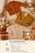 Baby Cardigan Knitting Pattern – Easy Knit 4-Ply Sizes 12-22" (PDF Download)