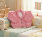 Child's V neck- Round Neck & Shawl Neck, jacket, cardigan- frilled edge -cable Knitting Pattern -DK (8PLY) Instant Download-16-26" chest
