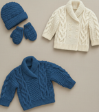 Baby Cable Knit Cardigan, Hat & Hooded Jacket Pattern (PDF Download) Premature -22"