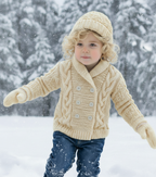 Baby Cable Knit Cardigan, Hat & Hooded Jacket Pattern (PDF Download) Premature -22"