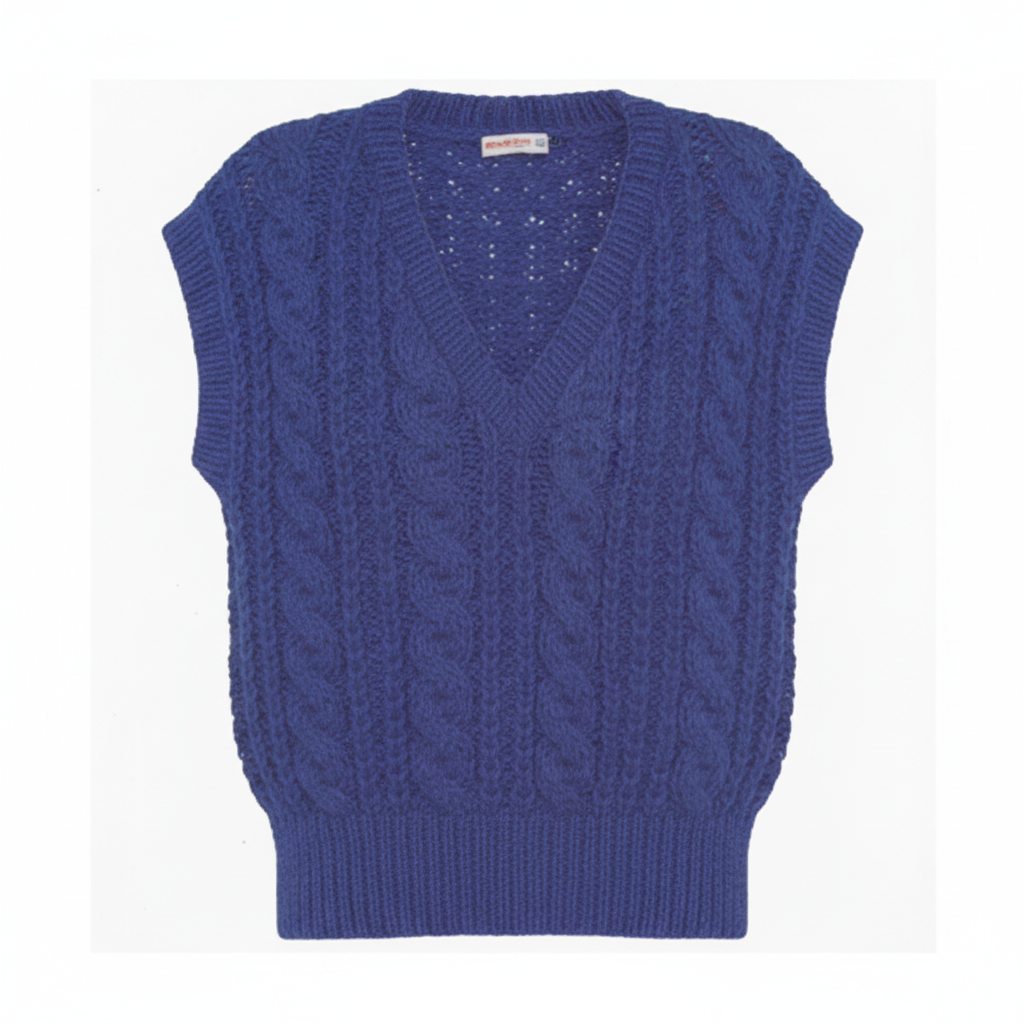 Knitting Pattern Ladies Teens Cable Slipover Chunky 30–40 in  Odpins knitting pattern for a loose-fitting, V-neck cable slipover