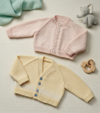 Baby Cardigan Knitting Pattern – V Neck, Round Neck, 4ply Wool (PDF Download)