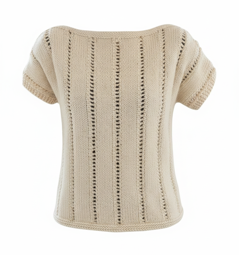 Womens Sweater Vest slash Neck Top Cap Sleeve Jumper Slipover 32"-46" Aran 10 ply Worsted Wool Knitting Pattern PDF download