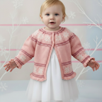 Yoked Snowflake Motif Cardigan - Christmas Knitting Pattern DK (8ply) 18 - 21"  3 - 18 Months- Girls Download PDF Fair isle  Holiday Knits