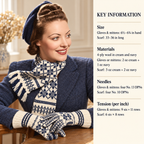 Vintage Woman's Fringed Scarf Gloves & Mittens Fair Isle  Sanquhar style knitting pattern 4 ply wool- Download PDF