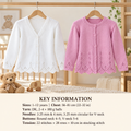 Girl's Cardigan  Round & V-neck with zig zag hem in DK / 8 ply yarn Knitting Pattern fits 22 - 32 chest Download PDF