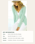Womens Lacy Cotton Cardigan Knitting Pattern, DK, 24-46"