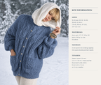 Womans slouchy Cable Oversized long Length Cardigan Knitting Pattern Aran 10Ply worsted Yarn Knitting Pattern 30-44"