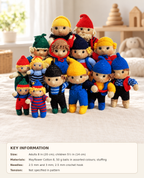 Elf Dolls to Knit - Toys-Man Doll- Woman Doll-Child-Baby doll-Knitting Pattern-  download PDF  Sport weight or 4 ply yarn- 5.5" - 8" tall