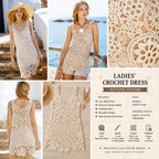 Ladies Crochet Pattern Floral Lace Dress & Summer Top 4 Ply PDF 34" Bust