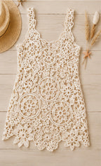 Ladies Crochet Pattern Floral Lace Dress & Summer Top 4 Ply PDF 34" Bust