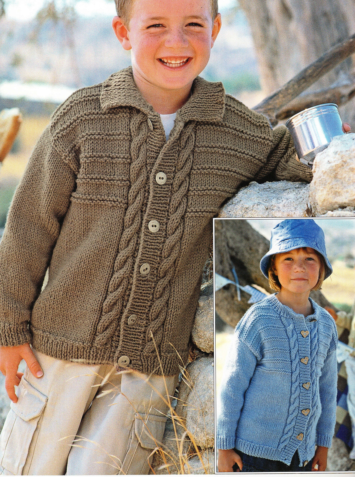 Child's Easy Cable Cardigan-& Hooded Jacket Boy- Girl- Knitting Pattern -Aran(Worsted weight) Instant Download-18-28" chest (Copy)