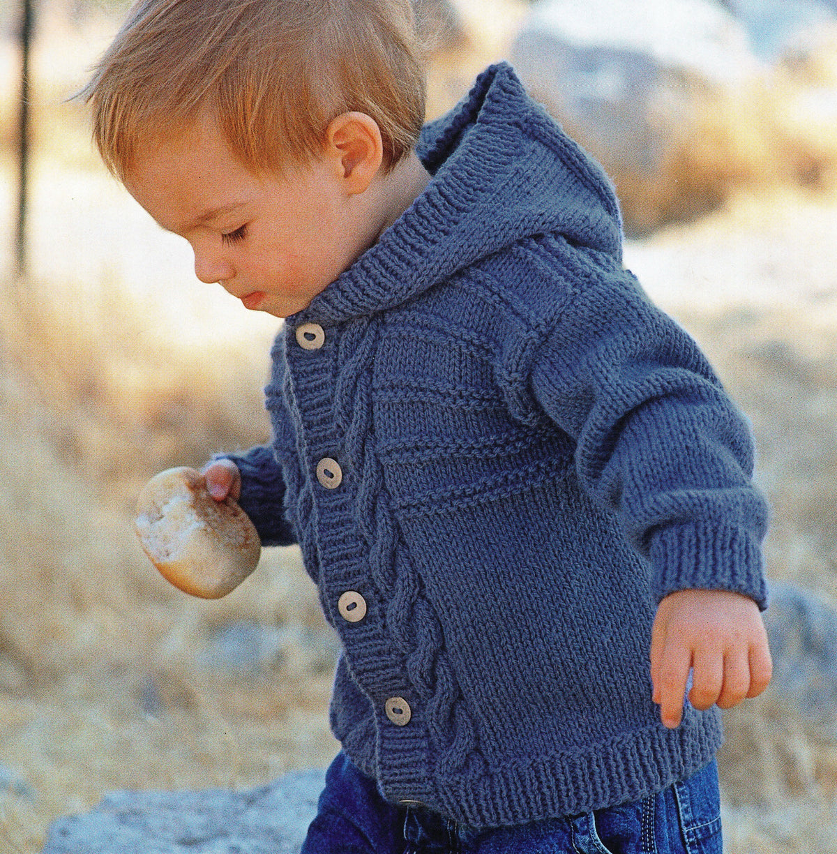 Child's Easy Cable Cardigan-& Hooded Jacket Boy- Girl- Knitting Pattern -Aran(Worsted weight) Instant Download-18-28" chest (Copy)