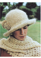 Ladies Crochet Hat- Scarf -8Ply- Double Knitting Wool-Instant Download Crochet Pattern PDF