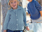 Easy Knit Girls-Boys Cardigan with hood -Cardigan with collar and Sweater- Aran 10/ply wool-Knitting Pattern- Download PDF  18-28 chest