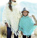 Easy Woman's-Daughter-Girl- Knitted Fringed Poncho- Aran-10ply Wool - Instant download PDF Knitting Pattern