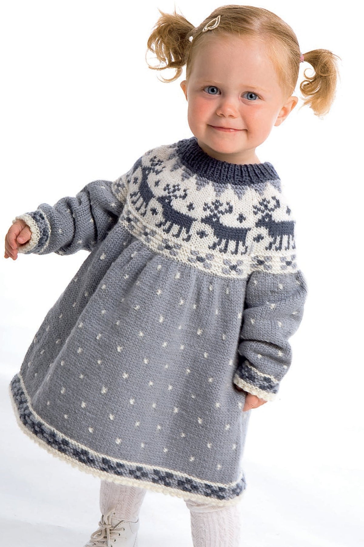 Child's Yoked Icelandic Dress and Sweater Knitting Pattern, Fair Isle (PDF)