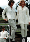 Woman's Cable Jackets- 3 lengths to knit in Aran- 10 Ply wool- Chest 32 up to 42 inches- download PDF