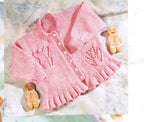 Baby Girls- Peplum frill  Long sleeved cardigan- fits 0-6 years in DK/8ply- tulip pattern PDF download Knitting pattern