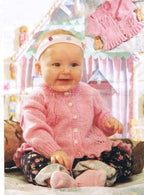 Baby Girls- Peplum frill  Long sleeved cardigan- fits 0-6 years in DK/8ply- tulip pattern PDF download Knitting pattern