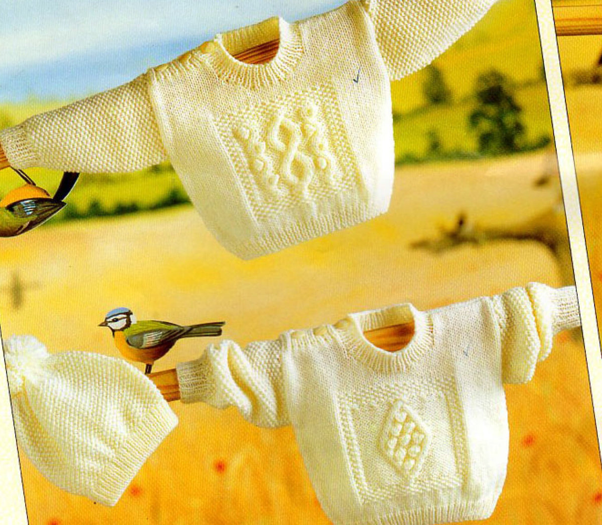 Boy or Girl's Easy Knit Cable- Bobble Jumpers & Hat~ DK (8ply) 16- 22" chest, Knitting pattern, Download PDF