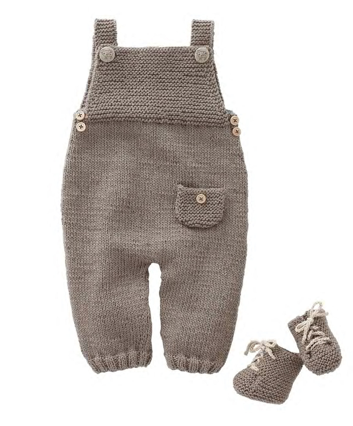 Easy Knit Dungarees and sneakers pattern in DK wool- 3-12 mths Download PDF KNITTING Pattern